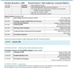 Conference agenda with sessions and speakers.