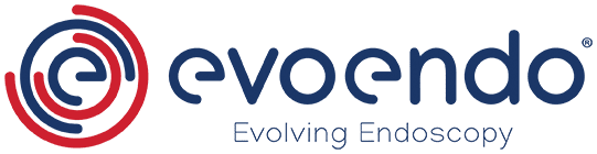 Evoendo logo with circular red design.