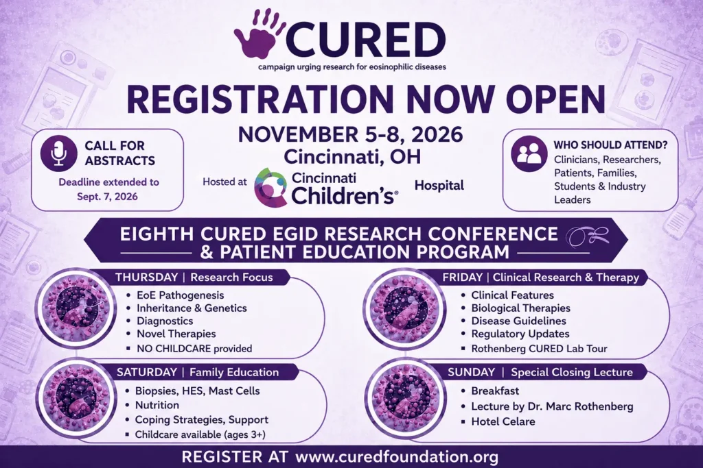CURED conference registration poster, Cincinnati November 2026