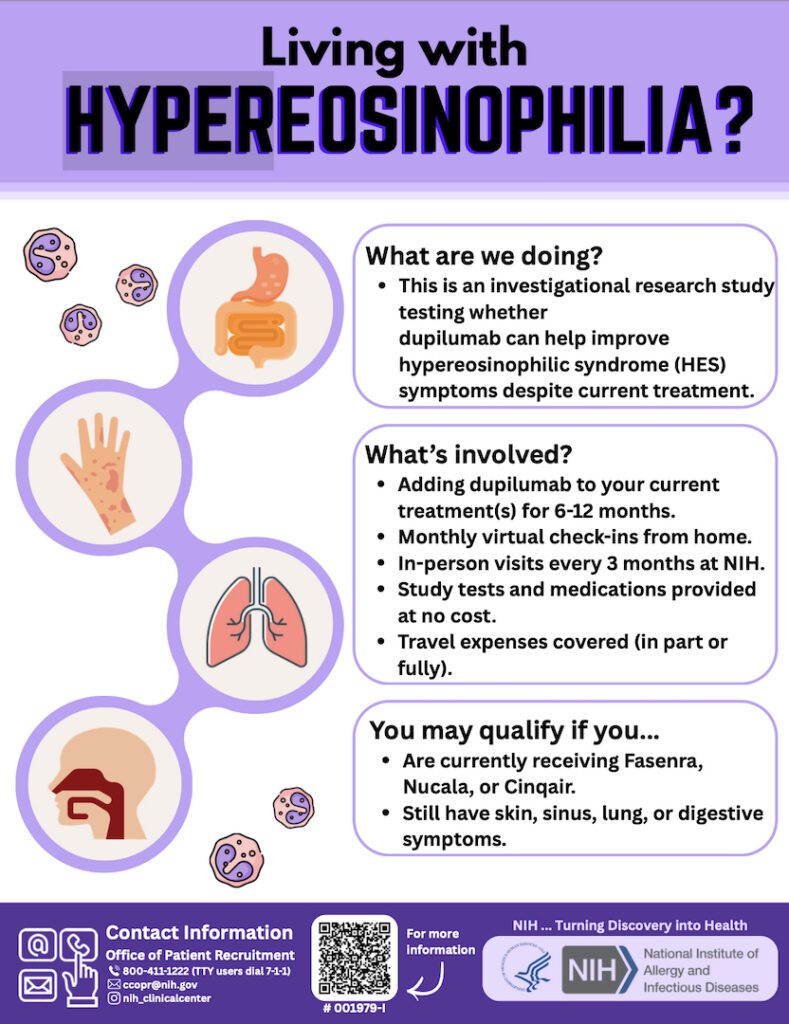 Research study details for hypereosinophilia.